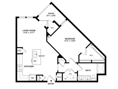 A2: Beds - 1: Baths - 1: SqFt Range - 754 to 754
