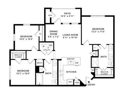 C1: Beds - 3: Baths - 2: SqFt Range - 1150 to 1150