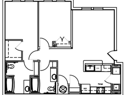 Delwood: Beds - 2: Baths - 2: SqFt Range - 1076 to 1076