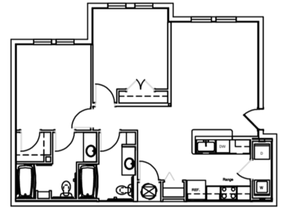 Magnolia: Beds - 2: Baths - 2: SqFt Range - 998 to 998