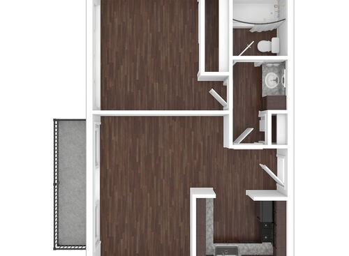 One Bedroom: Beds - 1: Baths - 1: SqFt Range - 470 to 580