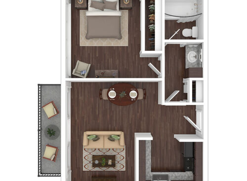 One Bedroom: Beds - 1: Baths - 1: SqFt Range - 470 to 580