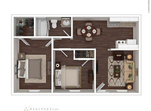 2 Bedroom: Beds - 2: Baths - 1: SqFt Range - 640 to 640