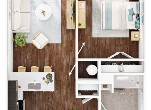 The Lodge at Autumn Willow - One Bedroom A1.1