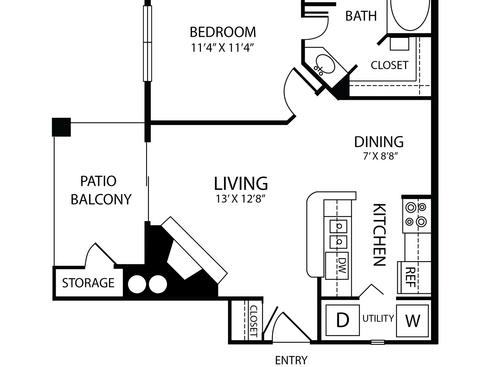 A1: Beds - 1: Baths - 1: SqFt Range - 601 to 601