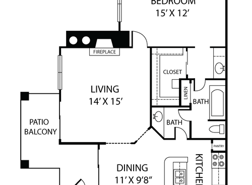 A3: Beds - 1: Baths - 1: SqFt Range - 854 to 854