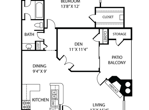 A4: Beds - 1: Baths - 1: SqFt Range - 968 to 968
