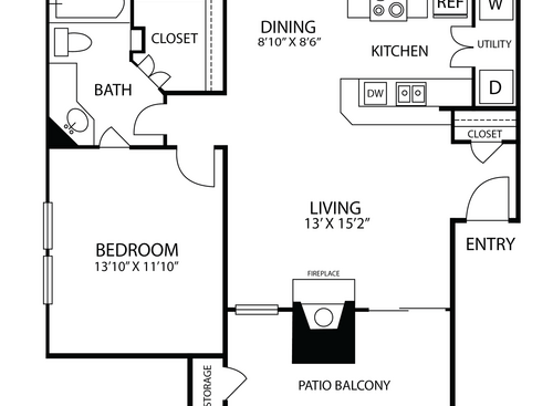 A3: Beds - 1: Baths - 1: SqFt Range - 708 to 708