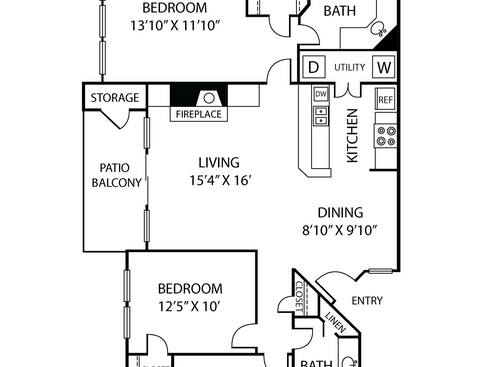 C1 - 3 bed - 2 bath - 1170 sf