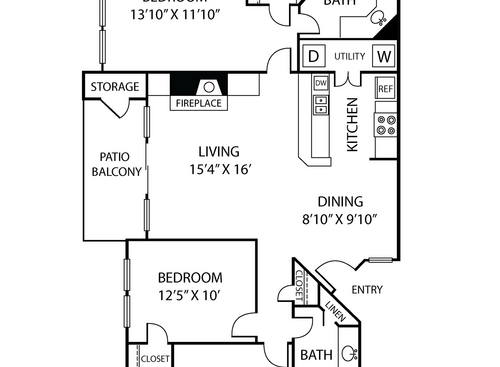 C1 - 3 bed - 2 bath - 1170 sf