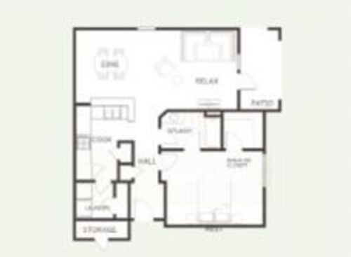 One Bedroom, One Bathroom: Beds - 1: Baths - 1: SqFt Range - 835 to 835