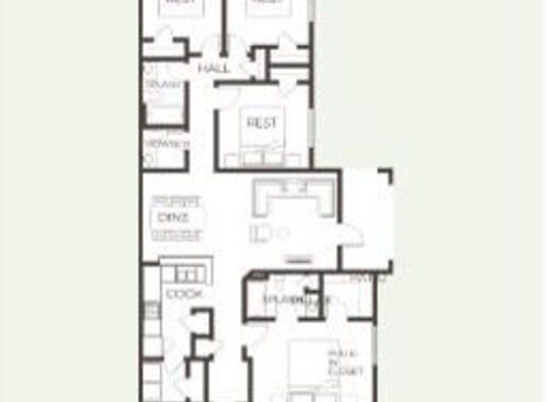 Four Bedroom, Two Bathroom: Beds - 4: Baths - 2: SqFt Range - 1429 to 1429