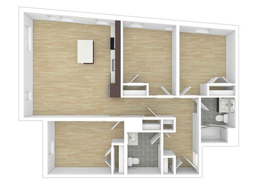 Three Bedroom One Bathroom Tax Credit 30%: Beds - 3: Baths - 1: SqFt Range - 1082 to 1082