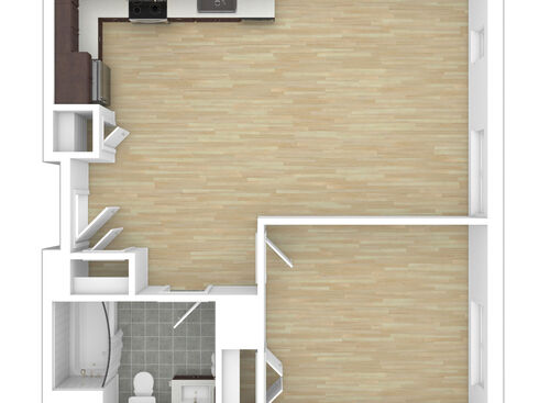 One Bedroom One Bathroom : Beds - 1: Baths - 1: SqFt Range - 594 to 1082