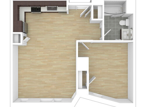 One Bedroom One Bathroom : Beds - 1: Baths - 1: SqFt Range - 594 to 1082
