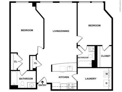 Two Bedroom: Beds - 2: Baths - 2: SqFt Range - 1162 to 1162