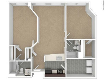 Two Bedroom: Beds - 2: Baths - 2: SqFt Range - 1162 to 1162