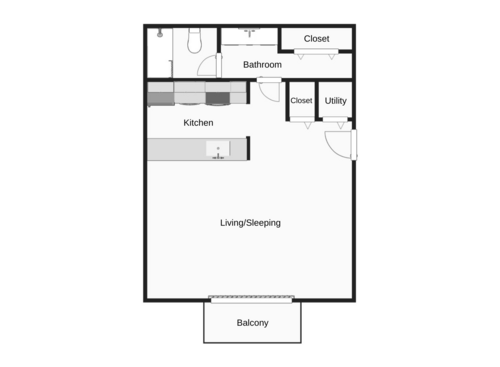 The Stratford: Beds - Studio: Baths - 1: SqFt Range - 508 to 508