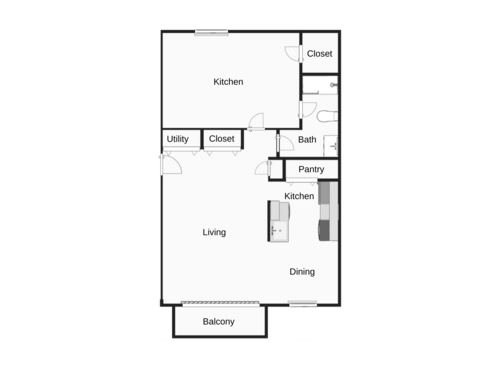 The Ayers: Beds - 1: Baths - 1: SqFt Range - 720 to 769