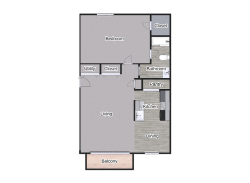 The Ayers: Beds - 1: Baths - 1: SqFt Range - 720 to 769