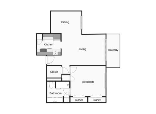 The Ashland: Beds - 1: Baths - 1: SqFt Range - 818 to 818