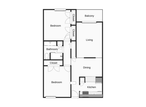 The Belmont: Beds - 2: Baths - 1: SqFt Range - 993 to 993