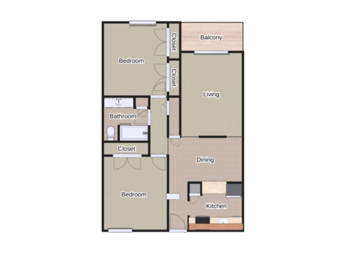 The Belmont: Beds - 2: Baths - 1: SqFt Range - 993 to 993