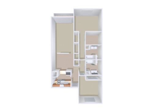 The Bleu: Beds - 2: Baths - 2: SqFt Range - 1275 to 1275