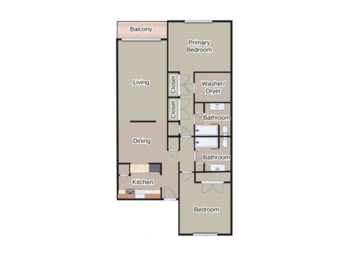 The Bleu: Beds - 2: Baths - 2: SqFt Range - 1275 to 1275
