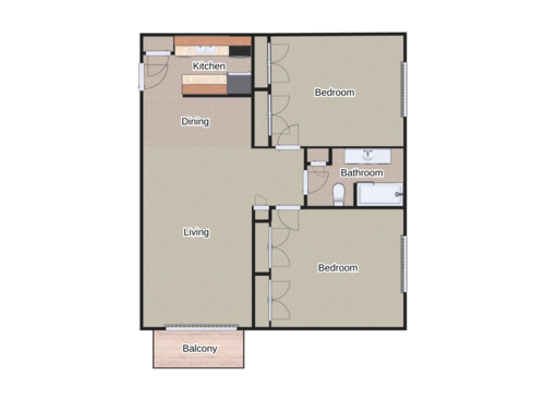 The Bonelli: Beds - 2: Baths - 1: SqFt Range - 918 to 918