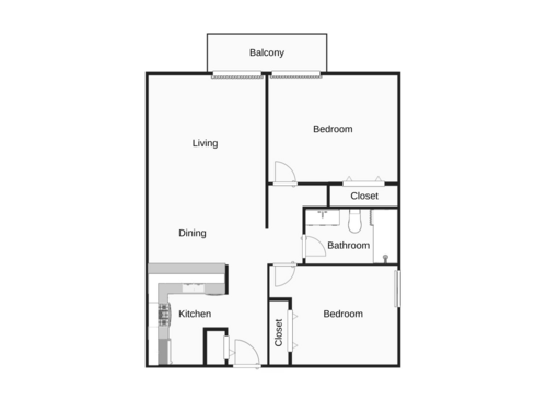 The Hartford: Beds - 2: Baths - 1: SqFt Range - 848 to 848
