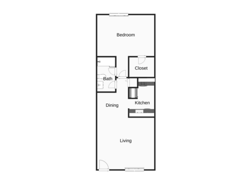 The Ashland: Beds - 1: Baths - 1: SqFt Range - 554 to 554