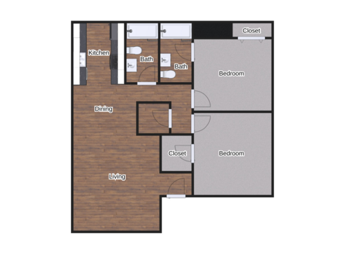 The Byland: Beds - 2: Baths - 2: SqFt Range - 837 to 837
