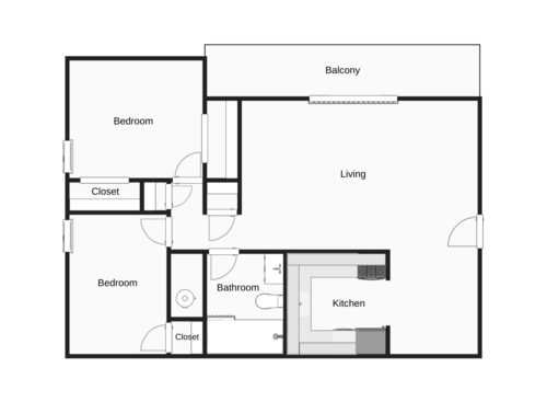 The Belmont: Beds - 2: Baths - 1: SqFt Range - 860 to 860