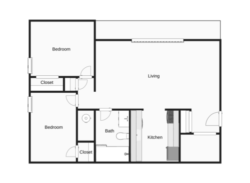 The Bonelli: Beds - 2: Baths - 1: SqFt Range - 860 to 860