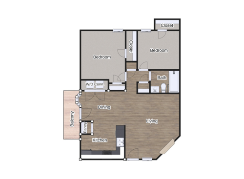 The Chateau: Beds - 2: Baths - 1: SqFt Range - 793 to 793