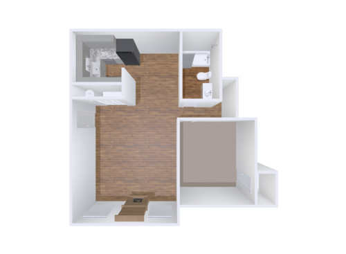The Alder: Beds - 1: Baths - 1: SqFt Range - 744 to 800