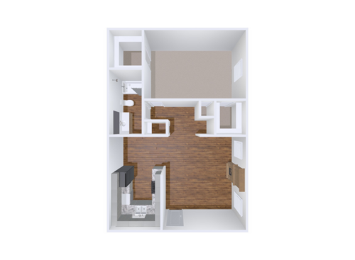 The Ashland: Beds - 1: Baths - 1: SqFt Range - 740 to 740