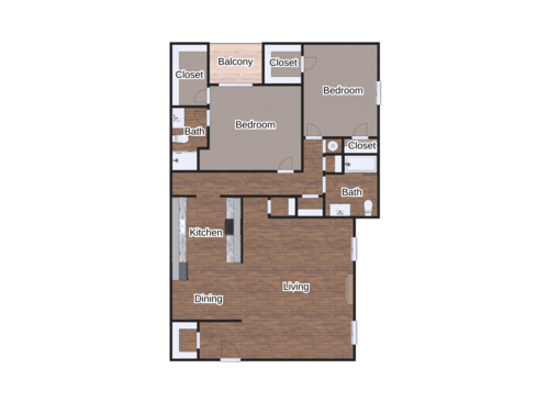 The Belmont: Beds - 2: Baths - 2: SqFt Range - 1080 to 1080