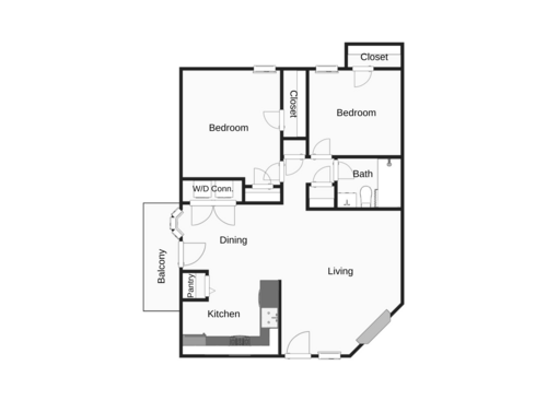 The Chateau: Beds - 2: Baths - 1: SqFt Range - 793 to 793