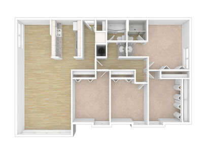 Four Bedroom: Beds - 4: Baths - 2: SqFt Range - 1343 to
