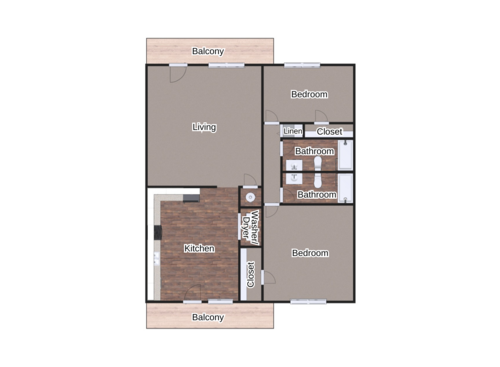The Bonelli: Beds - 2: Baths - 2: SqFt Range - 1084 to 1084