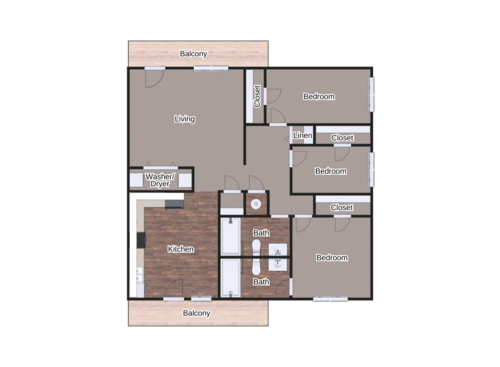 The Cambridge: Beds - 3: Baths - 2: SqFt Range - 1223 to 1223
