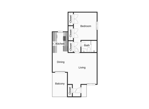 The Ayers: Beds - 1: Baths - 1: SqFt Range - 709 to 709