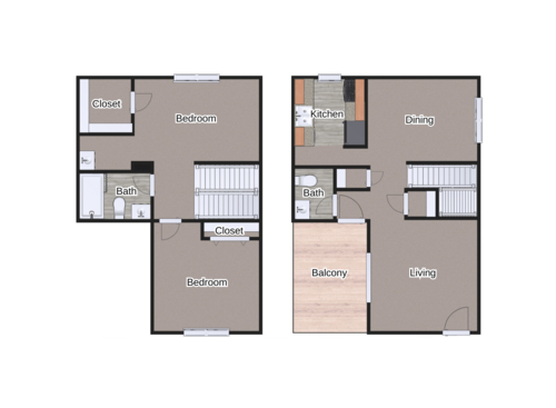 The Belmont: Beds - 2: Baths - 1.5: SqFt Range - 1133 to 1133