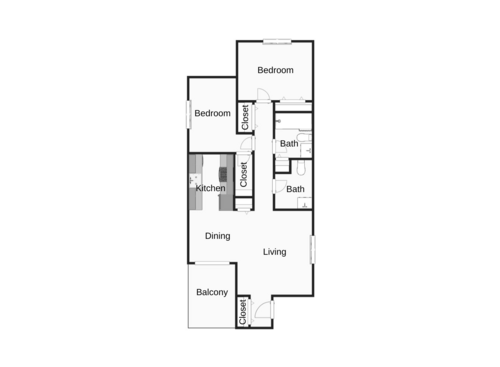 The Bonelli: Beds - 2: Baths - 1.5: SqFt Range - 907 to 907