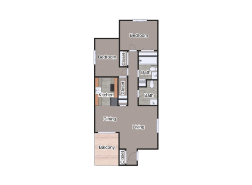 The Bonelli: Beds - 2: Baths - 1.5: SqFt Range - 907 to 907