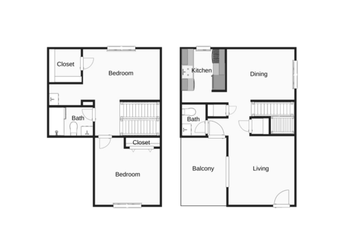 The Belmont: Beds - 2: Baths - 1.5: SqFt Range - 1133 to 1133