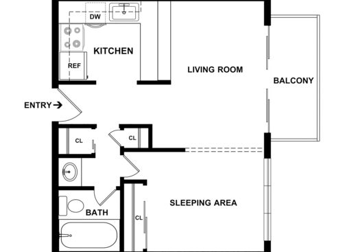 Studio: Beds - Studio: Baths - 1: SqFt Range - 443 to 443