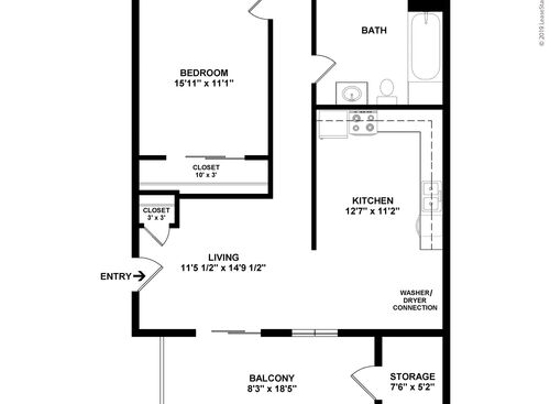 1x1: Beds - 1: Baths - 1: SqFt Range - 650 to